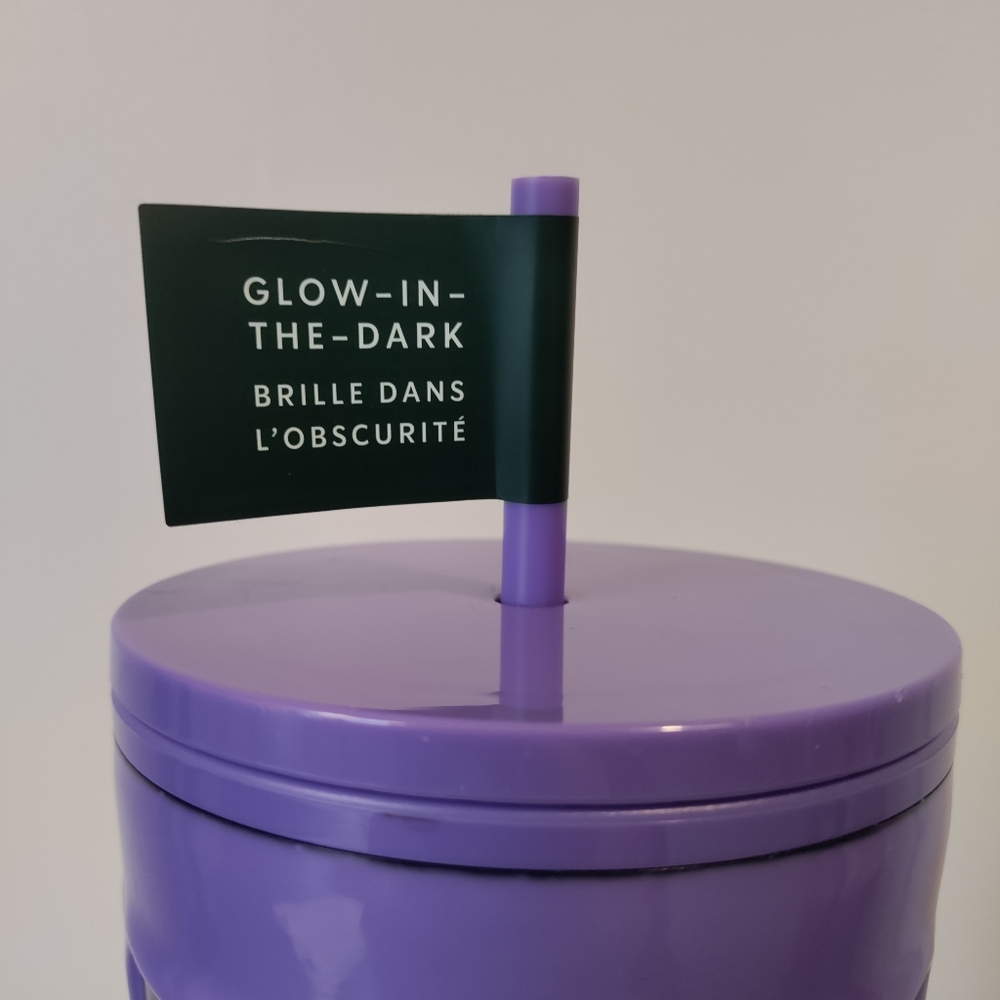 Starbucks Tumbler GLOW-IN-THE-DARK Purple Slime Halloween 2025 Cold Cup & Straw - Picture 4 of 11